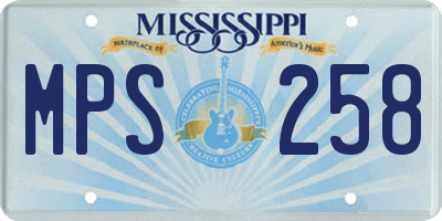 MS license plate MPS258