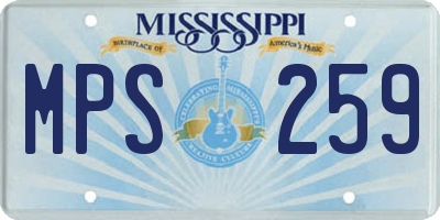 MS license plate MPS259