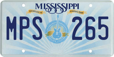 MS license plate MPS265