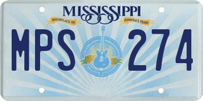 MS license plate MPS274