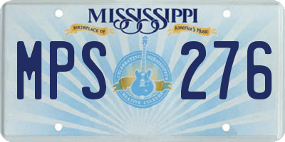 MS license plate MPS276