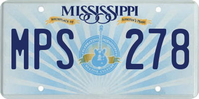 MS license plate MPS278