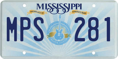 MS license plate MPS281