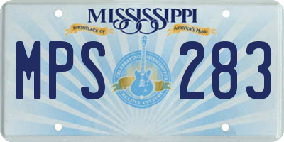 MS license plate MPS283