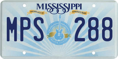 MS license plate MPS288