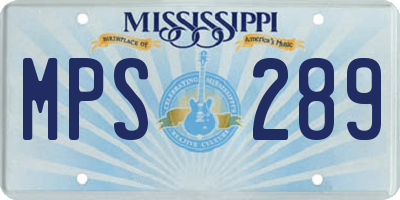 MS license plate MPS289