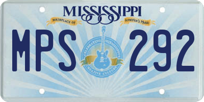 MS license plate MPS292