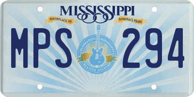 MS license plate MPS294