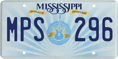 MS license plate MPS296