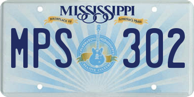 MS license plate MPS302