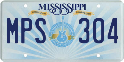 MS license plate MPS304