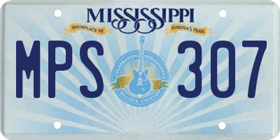 MS license plate MPS307