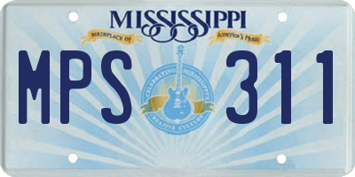 MS license plate MPS311