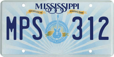 MS license plate MPS312