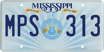 MS license plate MPS313