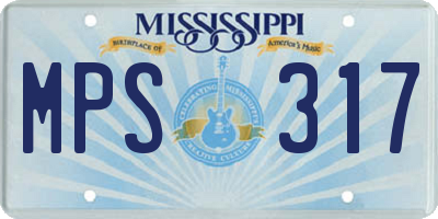 MS license plate MPS317
