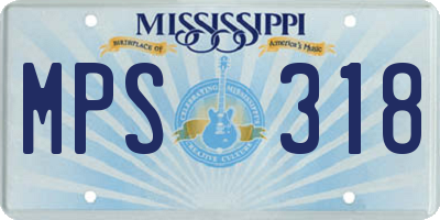 MS license plate MPS318