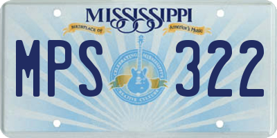 MS license plate MPS322
