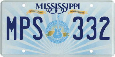 MS license plate MPS332