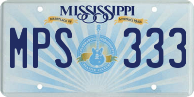 MS license plate MPS333