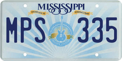 MS license plate MPS335