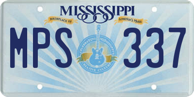 MS license plate MPS337