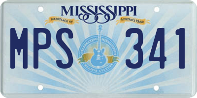 MS license plate MPS341