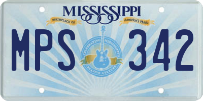 MS license plate MPS342