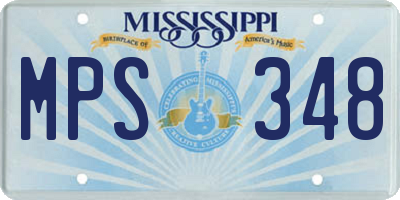 MS license plate MPS348