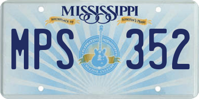 MS license plate MPS352