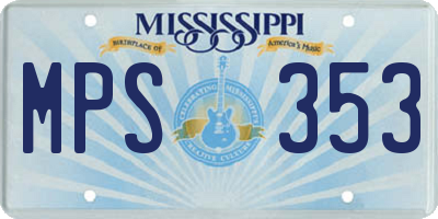 MS license plate MPS353