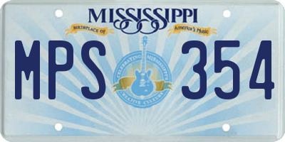 MS license plate MPS354