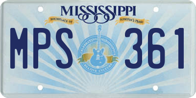 MS license plate MPS361