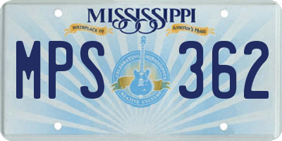 MS license plate MPS362