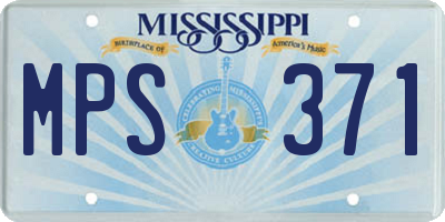 MS license plate MPS371