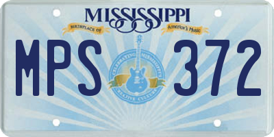 MS license plate MPS372
