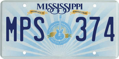 MS license plate MPS374