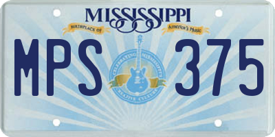 MS license plate MPS375
