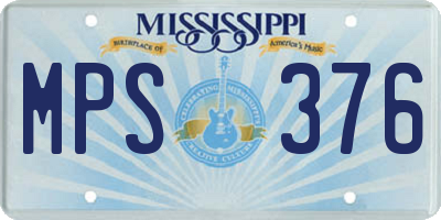 MS license plate MPS376