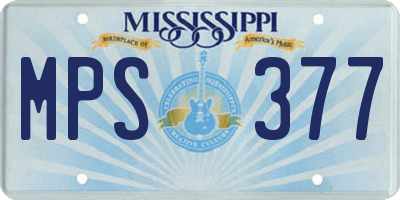MS license plate MPS377