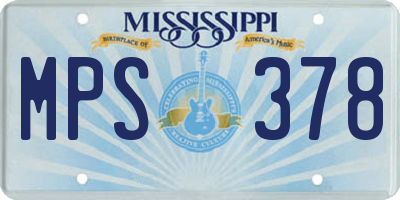 MS license plate MPS378