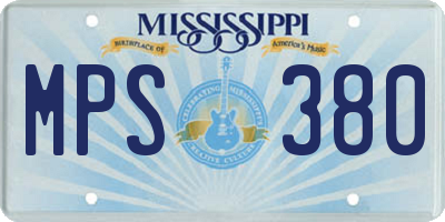 MS license plate MPS380