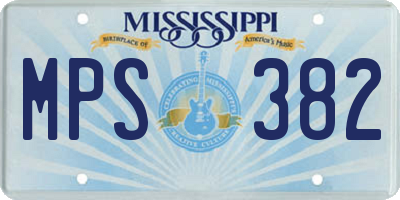 MS license plate MPS382
