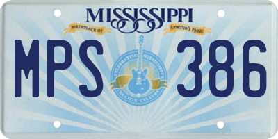 MS license plate MPS386