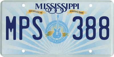 MS license plate MPS388