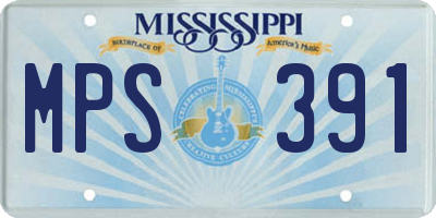 MS license plate MPS391