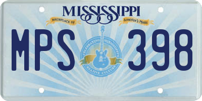 MS license plate MPS398