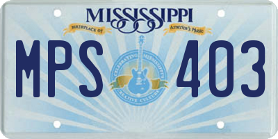 MS license plate MPS403