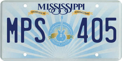 MS license plate MPS405