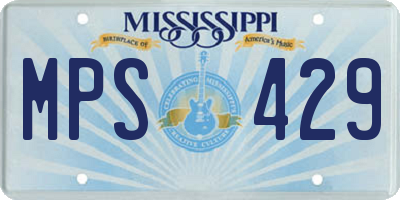 MS license plate MPS429